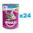 WHISKAS Adult konzerva 24x400 g - kompletné krmivo pre dospelé mačky, kúsky s tuniakom v želé
