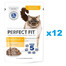 PERFECT FIT Sensitive 1+ 12 x 85 g vrecúšok kompletného mokrého krmiva pre dospelé mačky s kuracím mäsom v omáčke