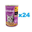 WHISKAS Adult 24x400 g Kompletné krmivo pre dospelé mačky s kuracím mäsom v omáčke