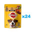 PEDIGREE Adult kapsičky 24x100g mokré krmivo pre dospelých psov kúsky kurčaťa a zeleniny v omáčke