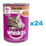 WHISKAS Adult konzerva 24x400 g - kompletné krmivo pre dospelé mačky, kúsky s kačicou v želé