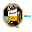 SHEBA Sauce Collection vanička 22x85 g kompletné krmivo pre dospelé mačky pochúťky s morčacím mäsom a zeleninou v omáčke