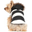 Doggy Dolly Pruhovaná bunda s kožušinovou kapucňou, čierno / biela, M 28-30 cm/41-43 cm